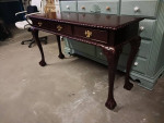 Chippendale Style Cherry Wood Ball and Claw Console Table