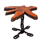 Organic Industrial Side Table - Boat Anchor Chain Base & Cypress Slab