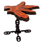 Organic Industrial Side Table - Boat Anchor Chain Base & Cypress Slab