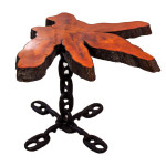 Organic Industrial Side Table - Boat Anchor Chain Base & Cypress Slab