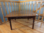 VINTAGE OAK COFFEE TABLE SQUARE LARGE 33X33 DARK STAINED WITH DRAWER