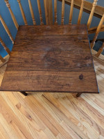 VINTAGE OAK COFFEE TABLE SQUARE LARGE 33X33 DARK STAINED WITH DRAWER