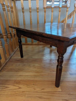 VINTAGE OAK COFFEE TABLE SQUARE LARGE 33X33 DARK STAINED WITH DRAWER