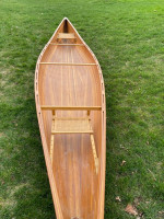 Wood strip canoe