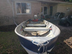 14 ft aluminum boat w trailer/motor
