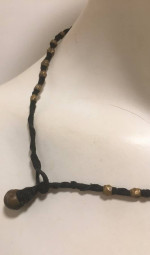 Vintage Artisan Tribal Brass Necklace