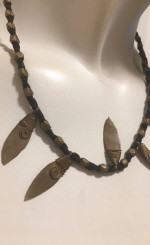 Vintage Artisan Tribal Brass Necklace