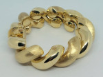 14K Solid Yellow Gold 21.5mm Matte/Shiny San-Marco Italian Bracelet