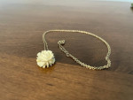 Vintage Krementz White Celluloid Rose Necklace & Earrings Set