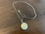 Vintage Krementz White Celluloid Rose Necklace & Earrings Set