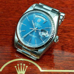 ROLEX Day-Date 18k White Gold Blue 36mm Watch - M18039 Paper Box Card