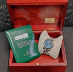 ROLEX Day-Date 18k White Gold Blue 36mm Watch - M18039 Paper Box Card