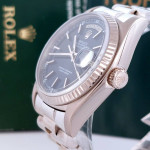 ROLEX Day-Date 18k White Gold Blue 36mm Watch - M18039 Paper Box Card