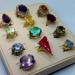 Vintage Huge Gems 14k&10k Solid Gold Rings Amethyst Ruby Citrine Topaz
