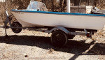 13’ Boat w/ Galvanized Trailer, Evinrude Motor & Trolling Motor!