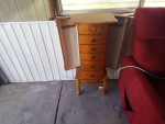 Jewelry case floor model oak queen anne legs like new please call no emails
