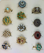Vintage 14k Gold Rings Antique Dome Style - Emeralds Sapphires Rubies