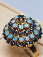 Vintage 14k Gold Rings Antique Dome Style - Emeralds Sapphires Rubies