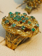 Vintage 14k Gold Rings Antique Dome Style - Emeralds Sapphires Rubies