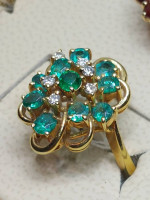Vintage 14k Gold Rings Antique Dome Style - Emeralds Sapphires Rubies