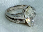Marquise Cut Diamond 2.66ct. Platinum Ring Set TCW 3.46ct. - Appraisal