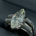 Marquise Cut Diamond 2.66ct. Platinum Ring Set TCW 3.46ct. - Appraisal