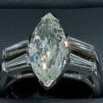 Marquise Cut Diamond 2.66ct. Platinum Ring Set TCW 3.46ct. - Appraisal