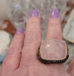 Gorgeous Rose Quartz Sterling Silver Ring
