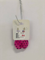 New Claire's Women's Girl's Earrings Pink Feather Heart Print Valentin