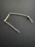 Vintage Silver Tone 1960's 8" ID Bracelet Tassel