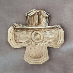 Vintage (c1995) St John enamel and gold tone cross form brooch