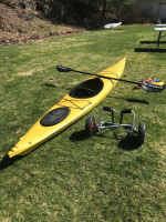 Walden Odyssey 13.5 kayak with paddle, vest and dolly