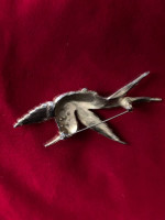 Vintage Ruby Red Eye Hummingbird Jeweled Pin