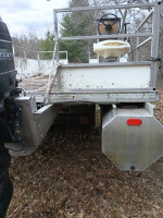 Gregor Aluminum Pontoon Boat with Trailer and 80 H.P. Merc.