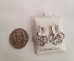 White Topaz Sterling Marcasite Earrings