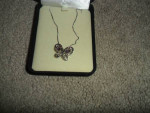 Kay Jewelers Amethyst Butterfly Sterling Silver Necklace Brand NEW