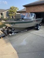 Tracker V16 fishing boat