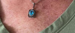 10 KT white gold blue topaz pendant