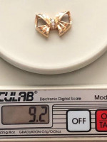 14K Diamond BOW Pendant/SLIDE