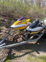 Two seadoo HX on trailer