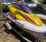 Two seadoo HX on trailer