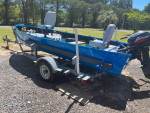 LOOK! VERY NICE 14 FT. WIDE ALUMINUM BOAT!