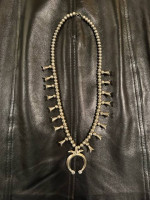 Signed Squash Blossom Necklace in Sterling Silver