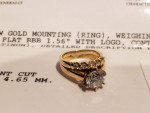 18K YG NATURAL 1.5CT SOLITARE IGI CERTIFIED WITH 14K DIAMOND BAND ATTACHED
