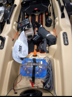Kayak with trolling motor and Trailer