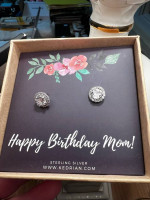 New in box beautiful sterling, silver CZ stud earrings