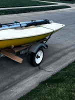 Sailboat - Force fiberglass boat with all equipment- sail, rudder and dagger boa