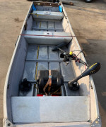12 Foot Aluminum Jon Boat with Trailer and Trolling Motor