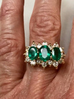 Emerald and Diamond Cocktail Ring