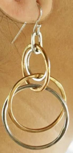 James Avery RETIRED 925 & Bronze Cascading Circle Hook Earrings